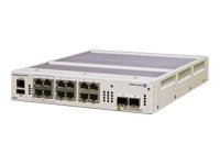 ALE OS6855-14D OS6855-14D Hardened Gigabit Ethernet L3 1RU fixed configuration fanless chassis designed to operate in harsh environments. 12 RJ45 10/100/1000 BaseT, 2 SFP ports. Includes OS6855-PSS-D PSU, power shelf, manual access card, rack mounts.