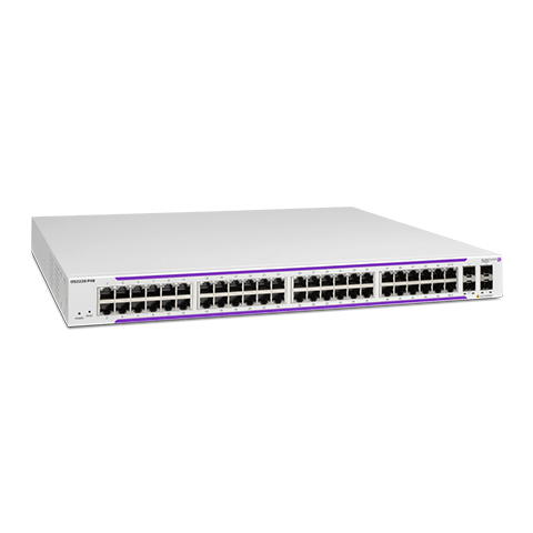 ALE OS2220-P48-EU OS2220-P48: WebSmart Gigabit standalone chassis in 1RU size. Includes 46 PoE RJ-45 10/100/1G BaseT, 2xPoE RJ-45/SFPcombo and 2xSFP ports, AC supply (390 PoE budget), EU power cord and user guides.