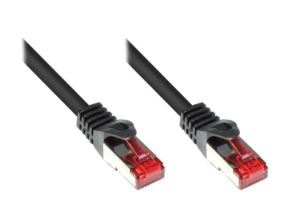 Patchkabel, Cat. 6, S/FTP, PiMF, PVC, 250MHz, schwarz, 3m, Good Connections