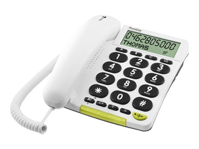 DORO PhoneEasy 312cs - Telefon mit Schnur mit Rufnummernanzeige - weiß