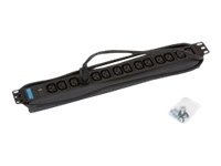 19" Steckdosenleiste, 14-fach IEC C13, Kontrollampe, IEC320  C14, Kabel 3x1.5mm, 2m  - Steckdosenleiste - Triton