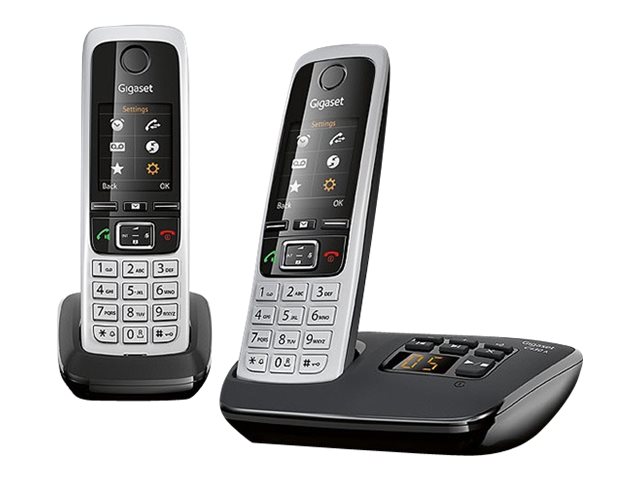 GIGASET C430A Duo schwarz mit AB + zus. Mobilteil, 200 Adressbucheinträge TFT-Farb-Display Wecker Kalender